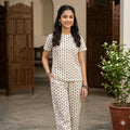 Women Off White Night Suit