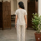 Women Off White Night Suit