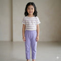Light Purple Printed Half Sleeves Kids Suit