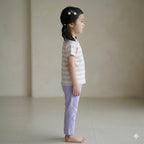 Light Purple Printed Half Sleeves Kids Suit