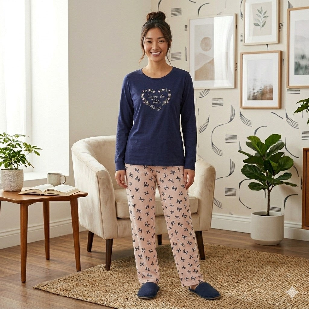 Women Heart Shape Night Suit