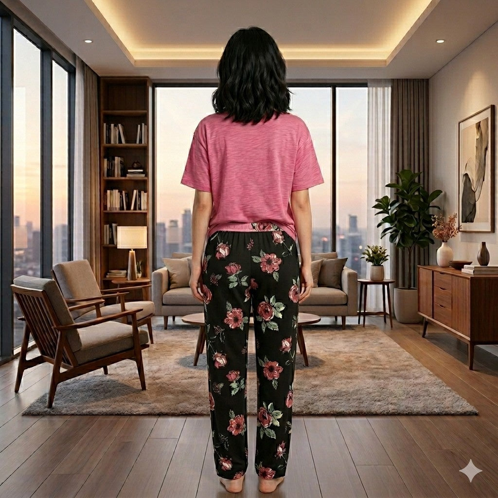 Women Pink Night Suit