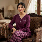 Women Maroon Night Suit