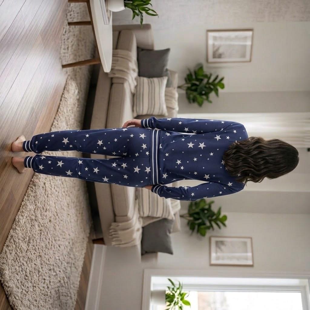 Women blue stars Night Suit