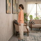 Women Night Suit Peach Pink