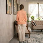 Women Night Suit Peach Pink