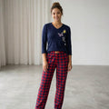 Women Night Suit Blue/Red